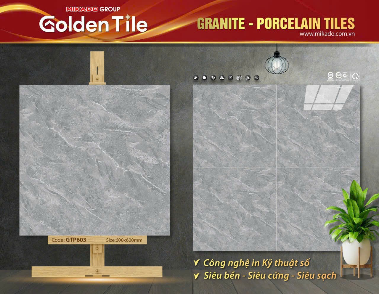 Gạch ốp lát 60x60cm Mikado-5518