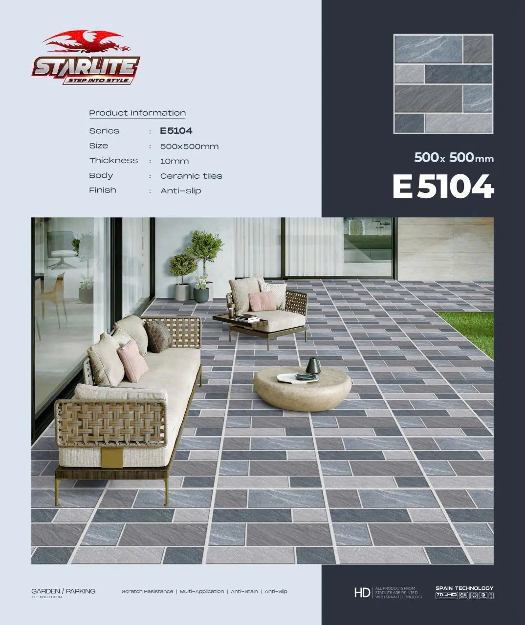 Gạch Lát Sân Vườn 50x50cm -5156