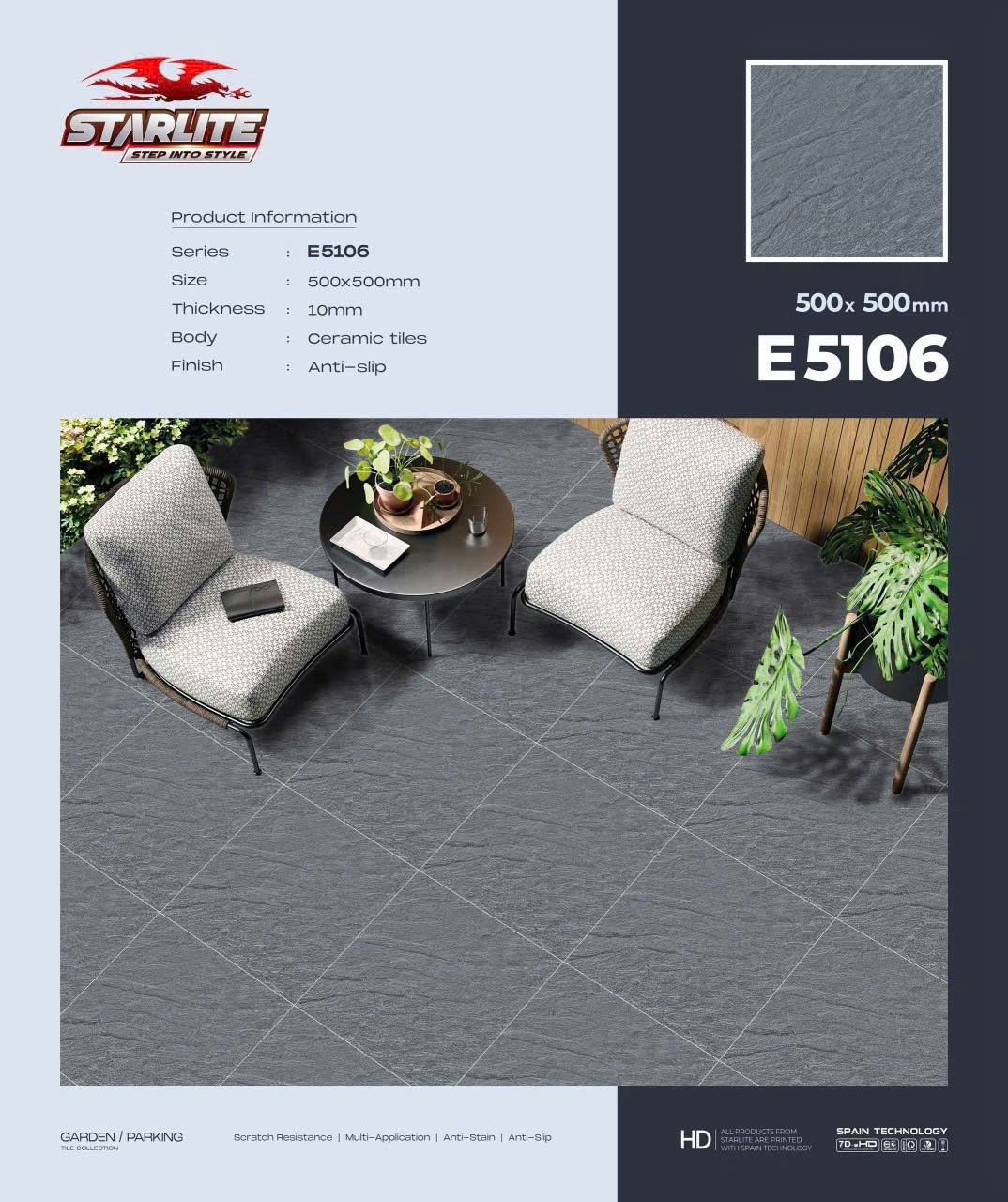 Gạch Lát Sân Vườn 50x50cm -5160