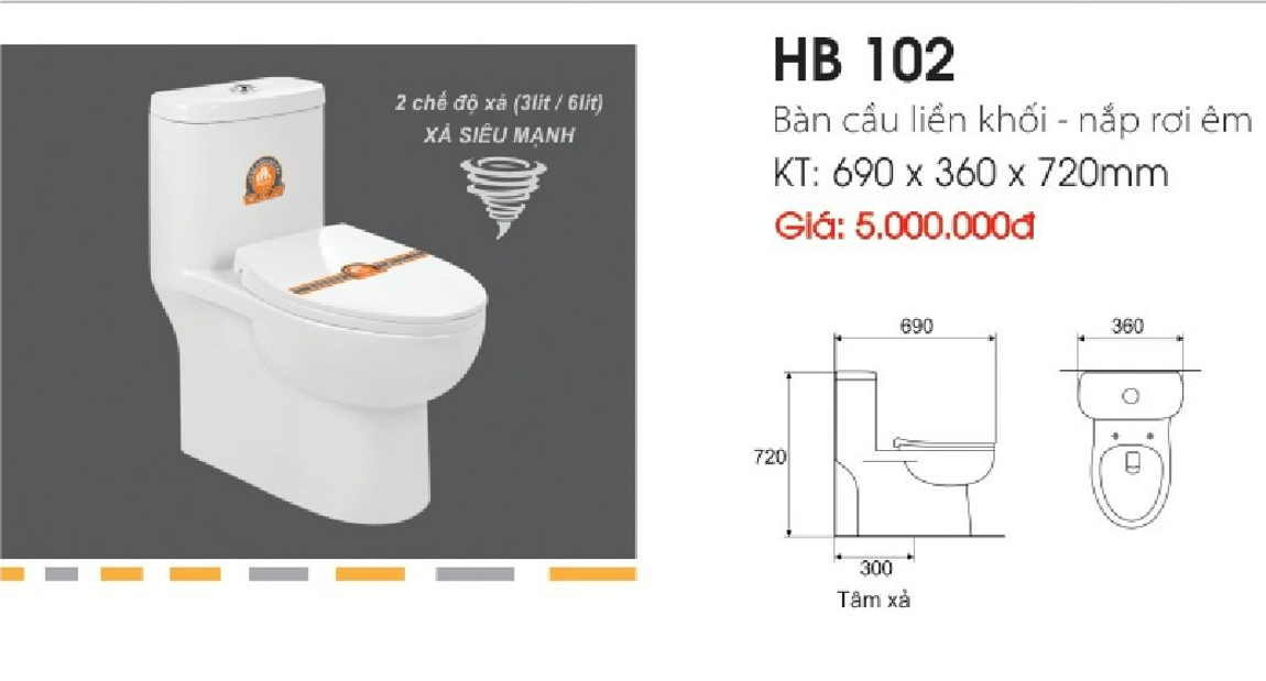 Bồn cầu liền khối nắp rơi êm -2743