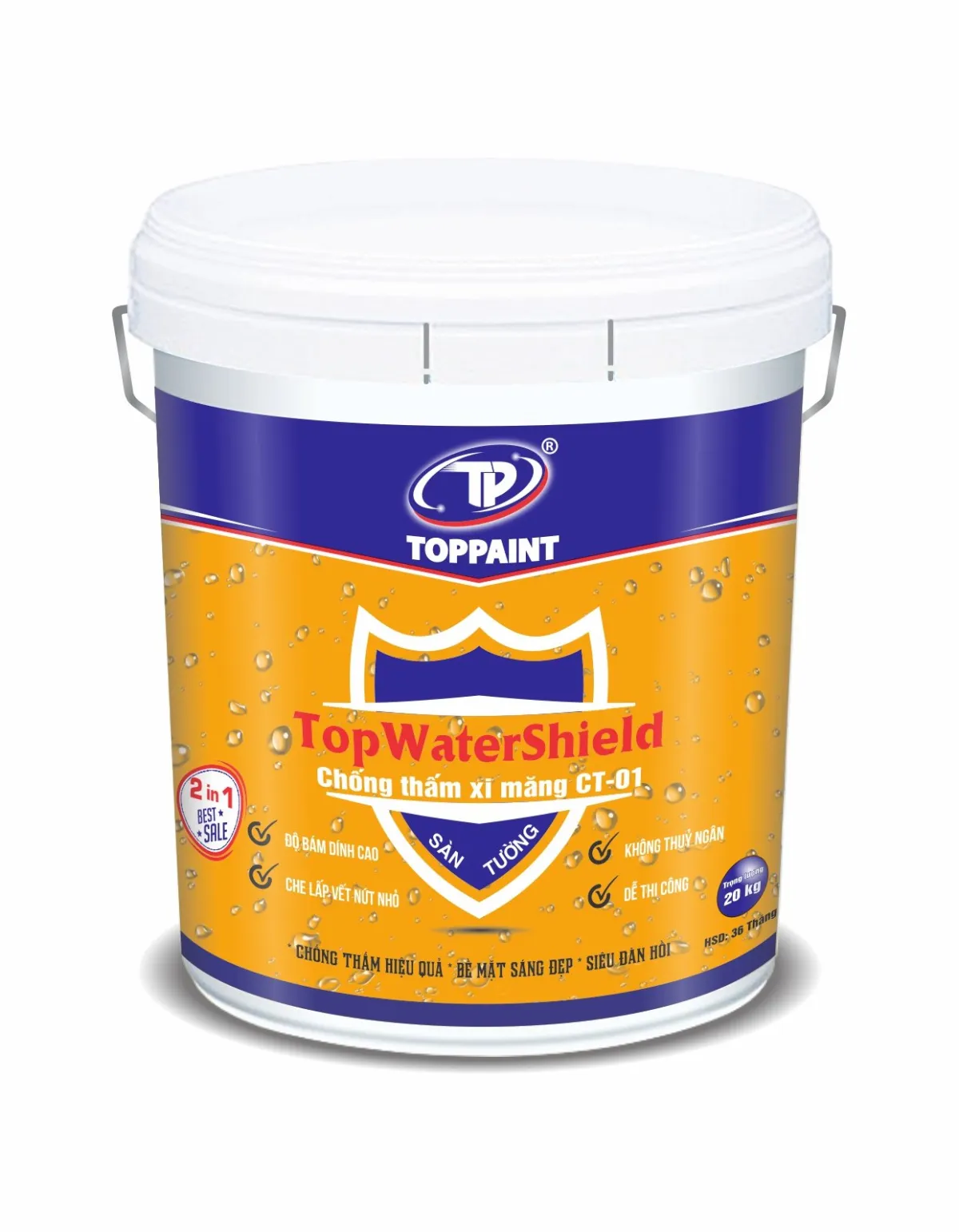 Chống Thấm Xi măng TopWaterShield CT01 Sàn Và Tường 20kg-2583