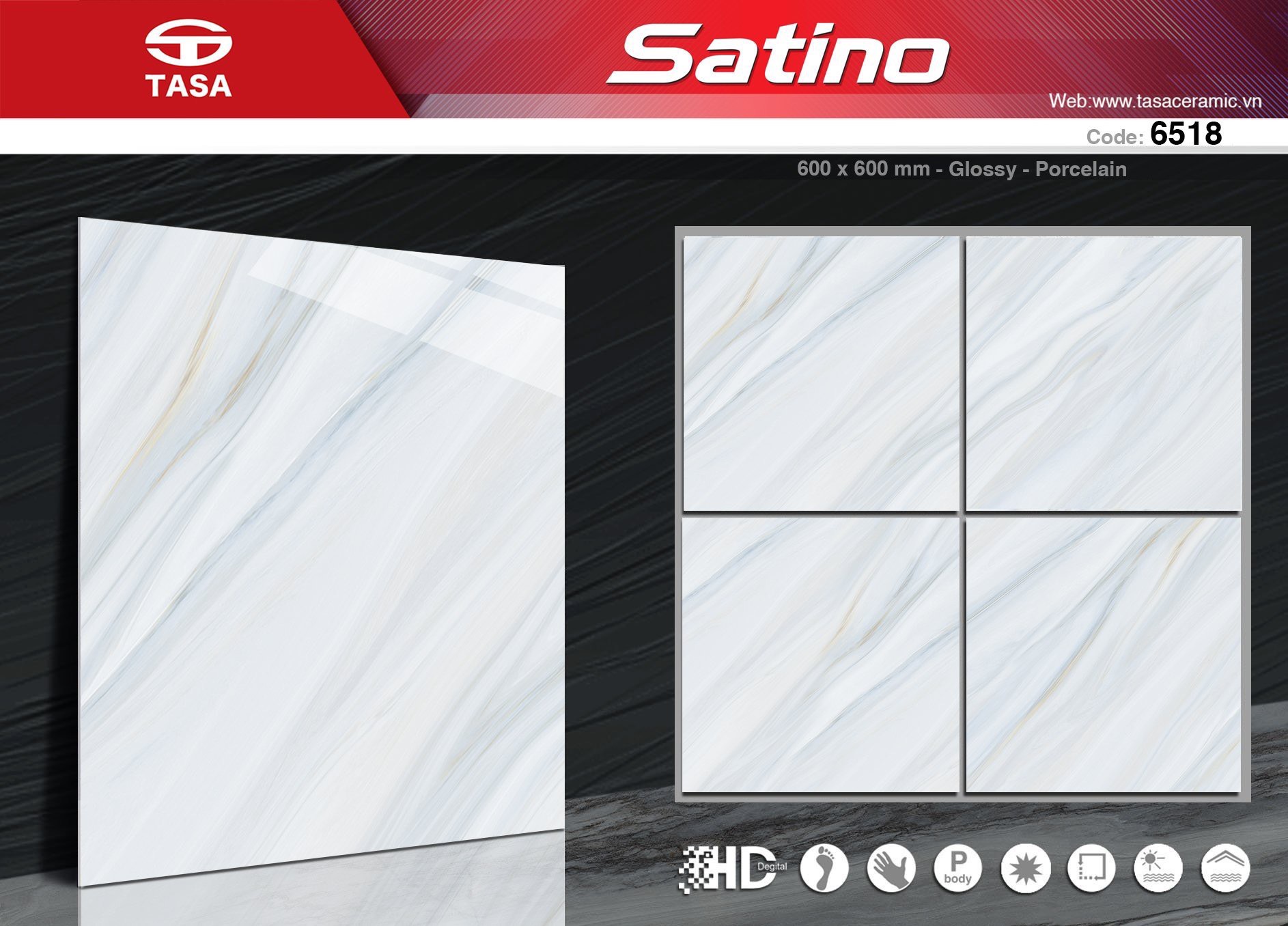 Gạch lát nền 60x60cm TASA-1077