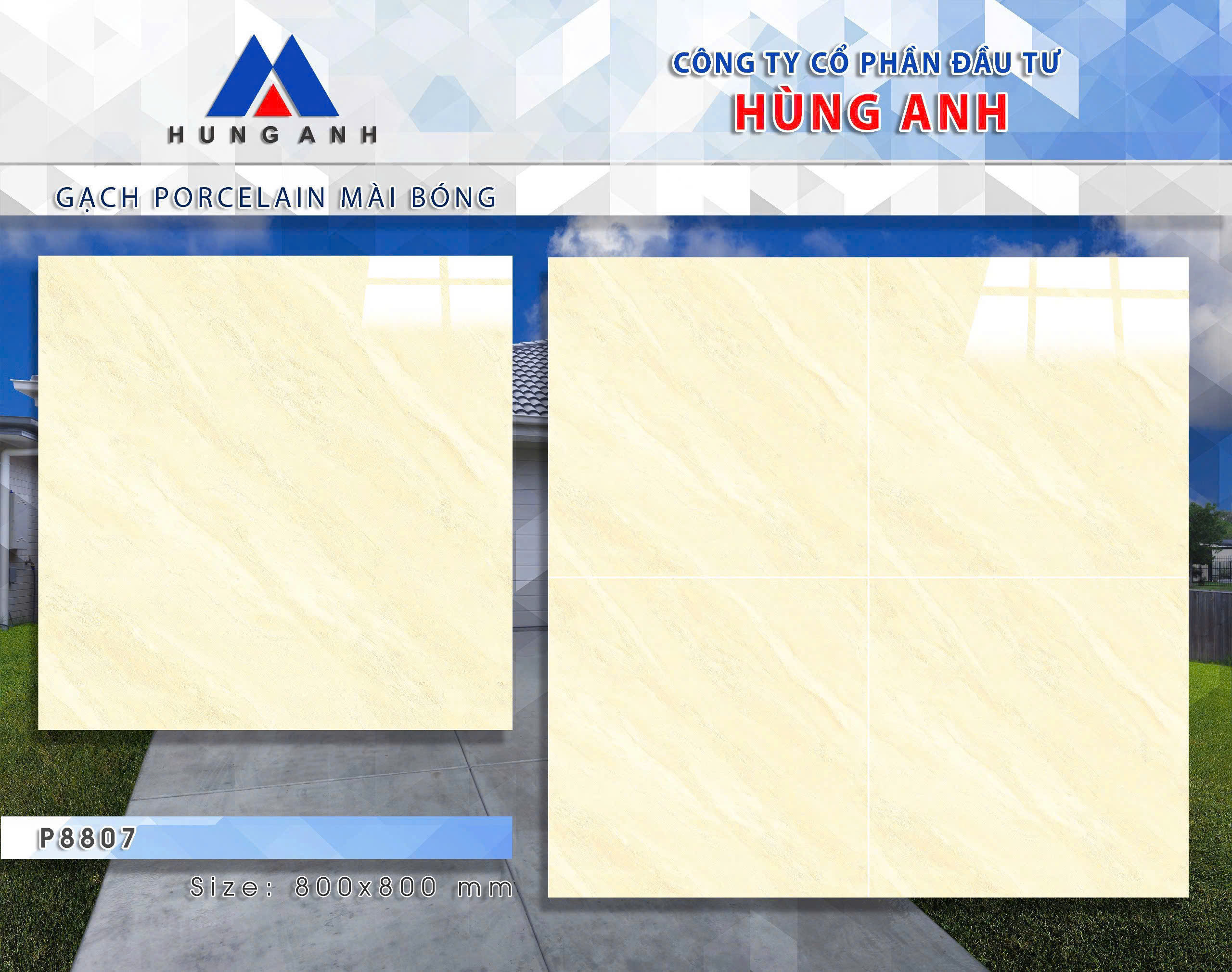 Gạch Lát Nền 80x80cm Hùng Anh 8807-4177