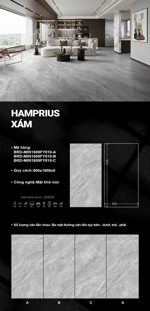 Gạch 0172.4233 Gạch ốp lát khổ lớn 900x1800mm  900x1800mm