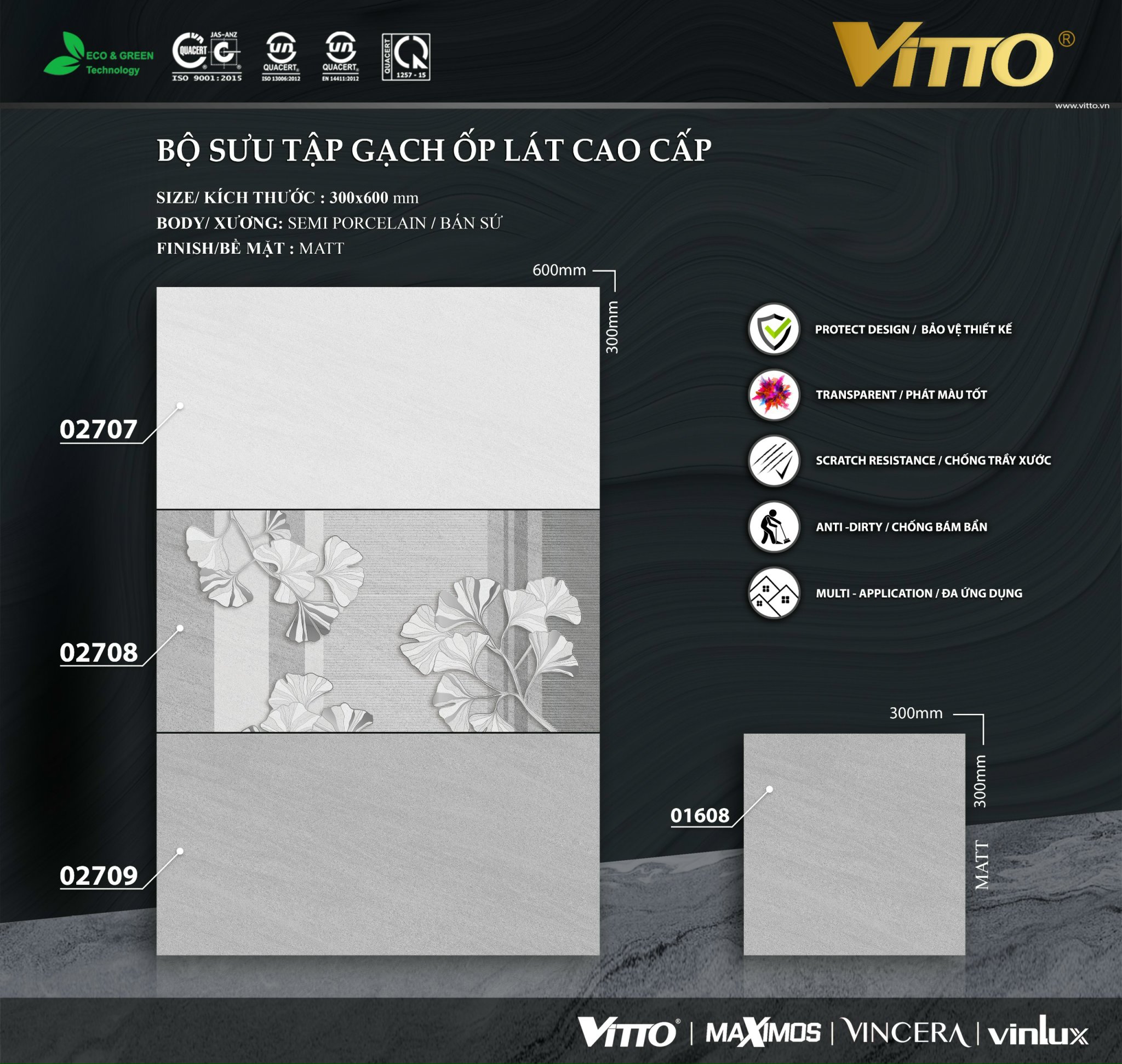 Gạch ốp tường 30x60 VITTO-1479