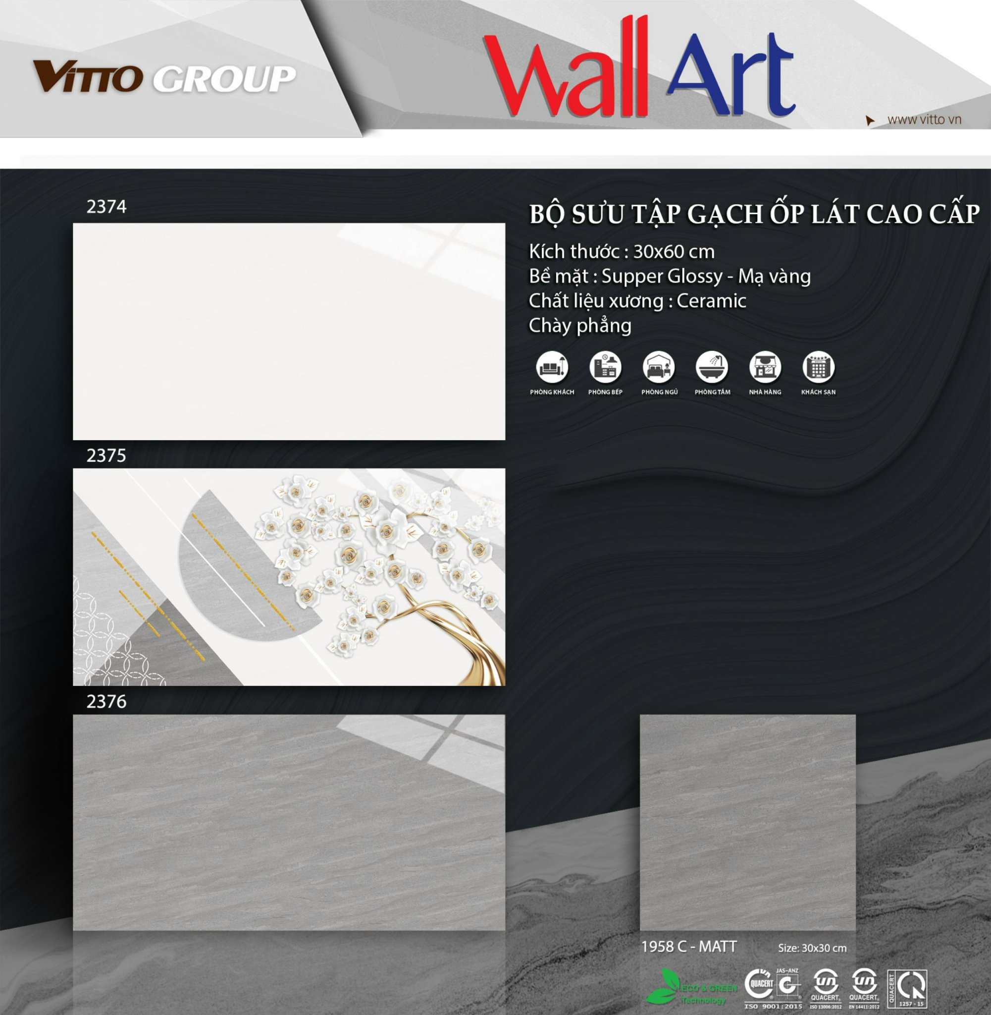 Gạch ốp tường 30x60 VITTO-1510
