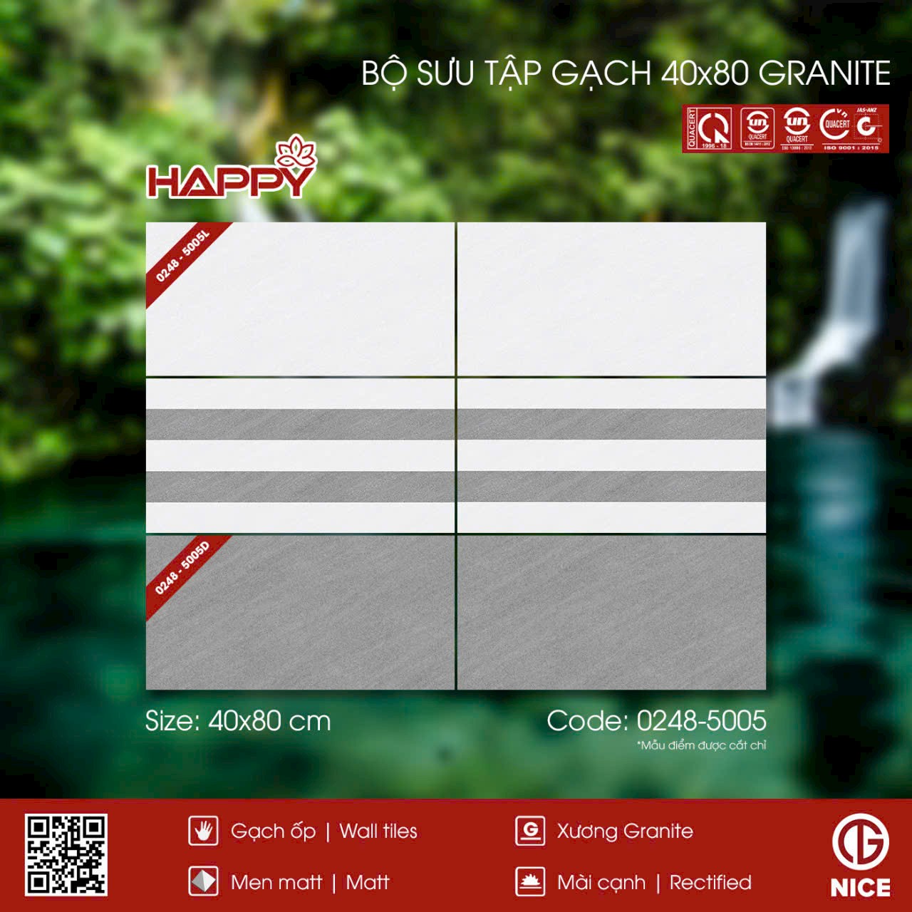 Gạch ốp tường 40x80 NICE-1894