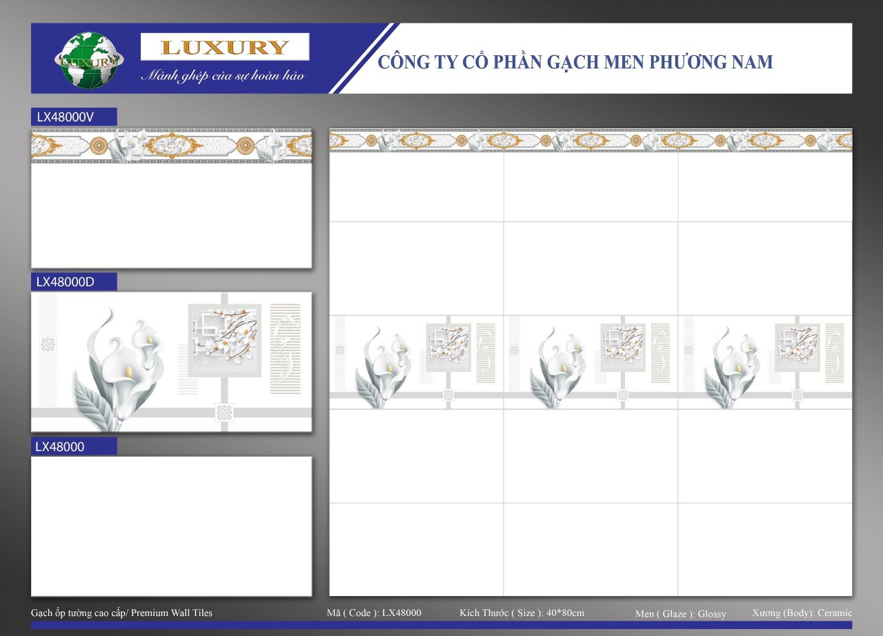 Gạch ốp tường 40x80cm PHƯƠNG NAM-1711