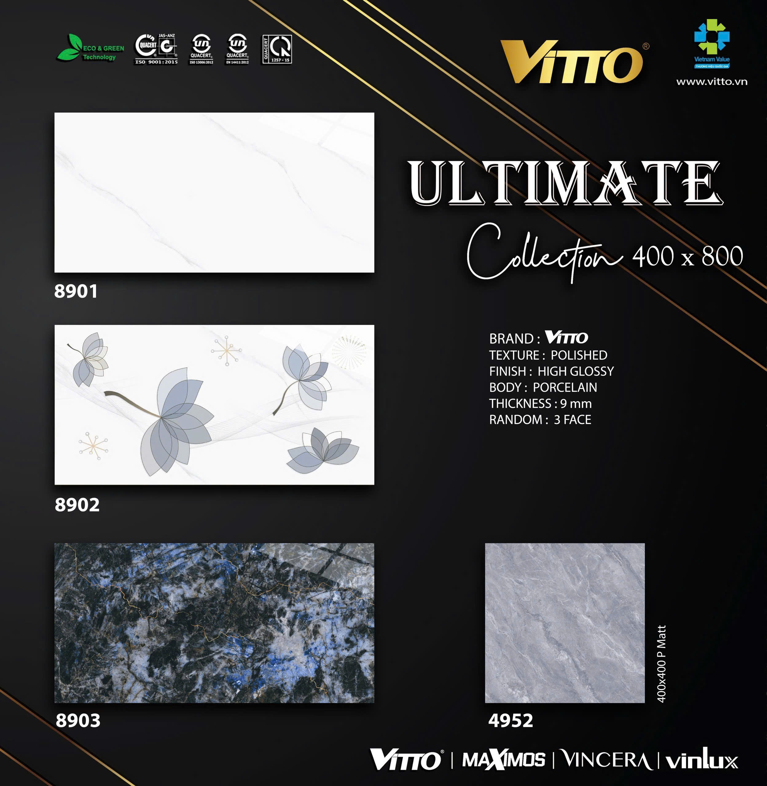 Gạch Ôp Tường 40x80 VITTO 8901-4378