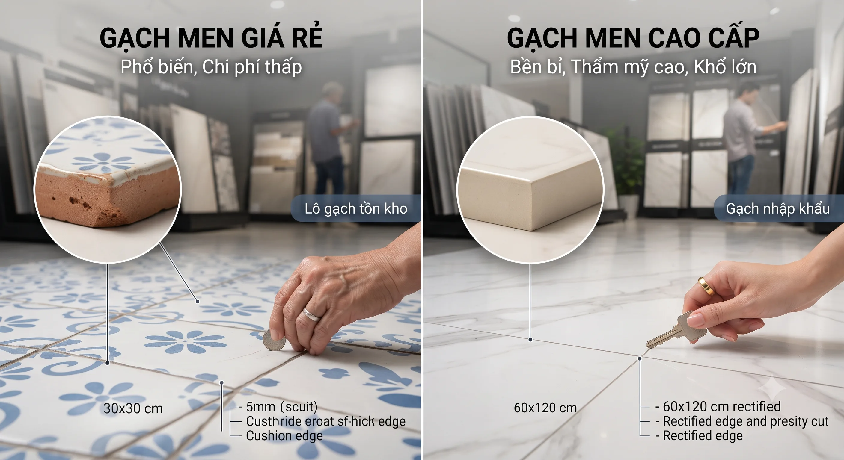 So sánh ưu và nhược điểm khi sử dụng gạch giá rẻ và gạch cao cấp